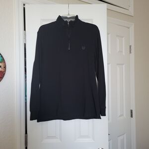 Chaps Navy Quarter Zip Stretch Pullover